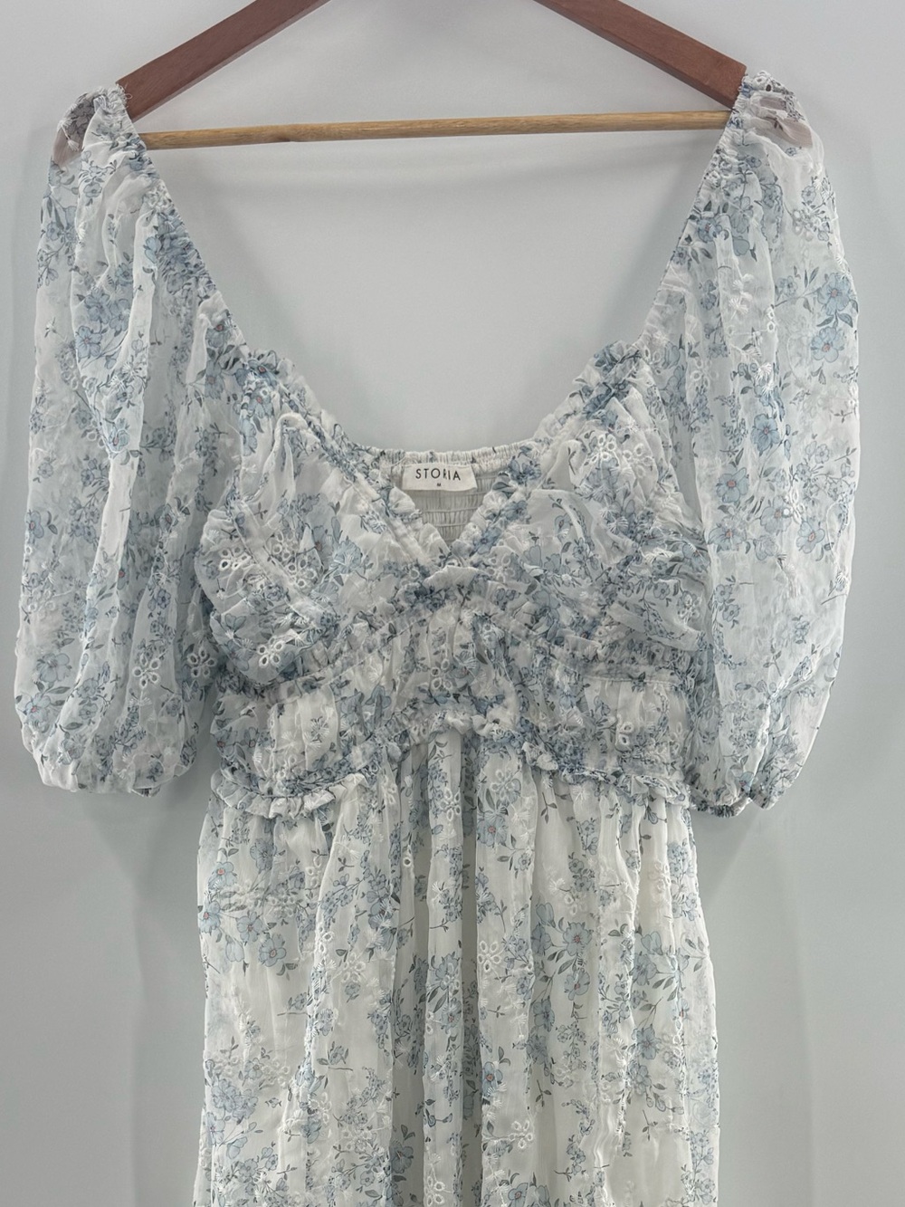 Storia Daphne Romantic Floral Cottagecore Maxi Dress Double Slit Prairie Size M - Picture 4 of 16